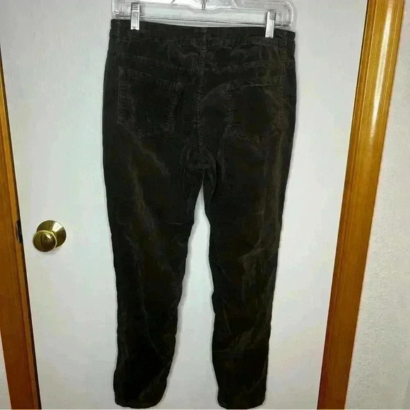 J. McLaughlin Faux Suede Pants Women 6 Brown Stretch Straight Skinny Casual Work - Picture 5 of 6